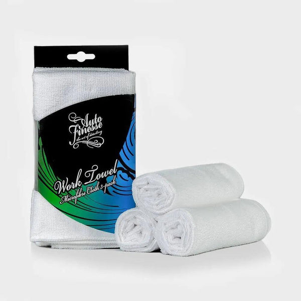 Auto Finesse White Work Cloths (Pack of 3)